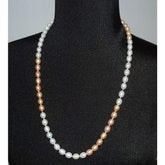 FBT - Peach and Cream Pearls Necklace. - FashionByTeresa
